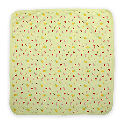 Luv Lap LuvLap Cotton Hooded Wrapper - Baby Towel for New Born | Big Size 75cm x 75cm | Soft, Safe & Skin-Friendly | Perfect for Newborns 0-12 Months | Lightweight & Travel Friendly, Pineapple Print - Yellow - Image 3