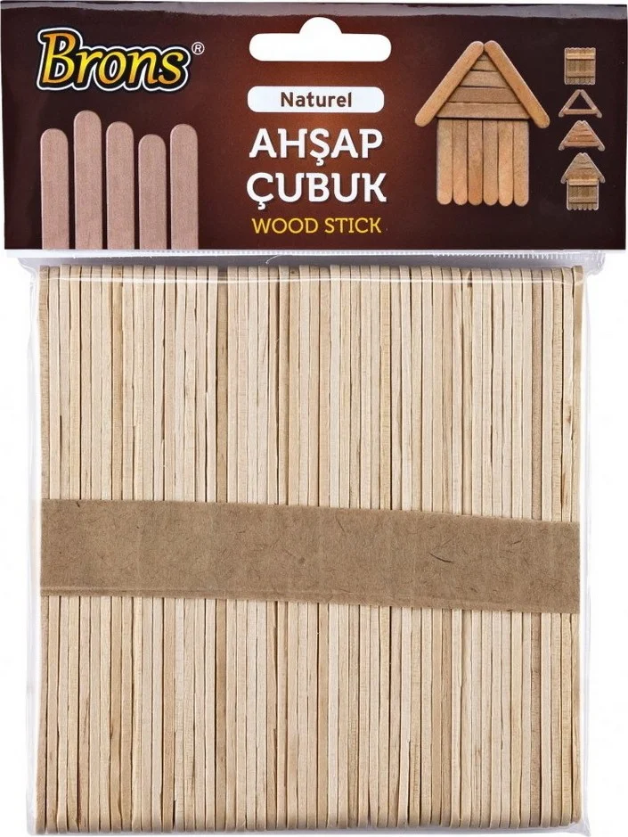 Brons Wide Wooden Stick Pack Tongue Stick Abeslang 50 Pcs BS70 BR-901