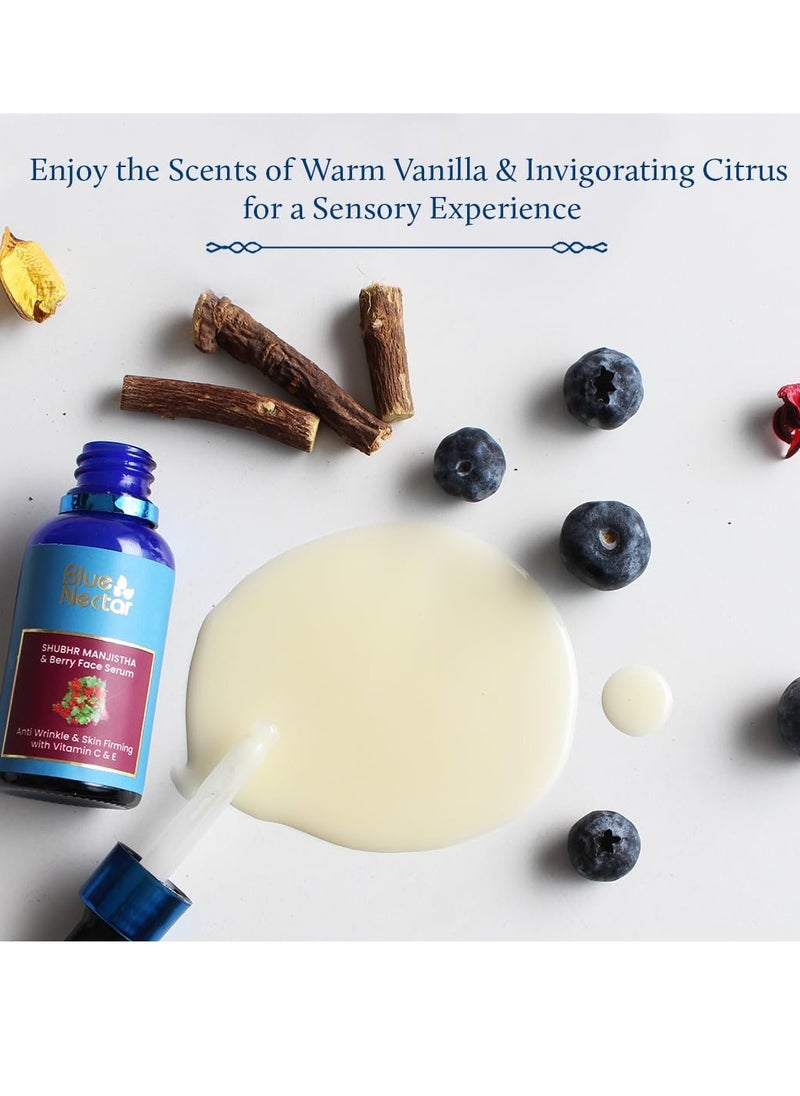 Blue Nectar Blue Nectar Manjistha Vitamin C Face Serum for Anti Wrinkle and Skin Firming | Advanced Anti Aging Formula with Power of Vit C and E | Face Serum for Glowing Skin with Radiant Berries  - Image 3