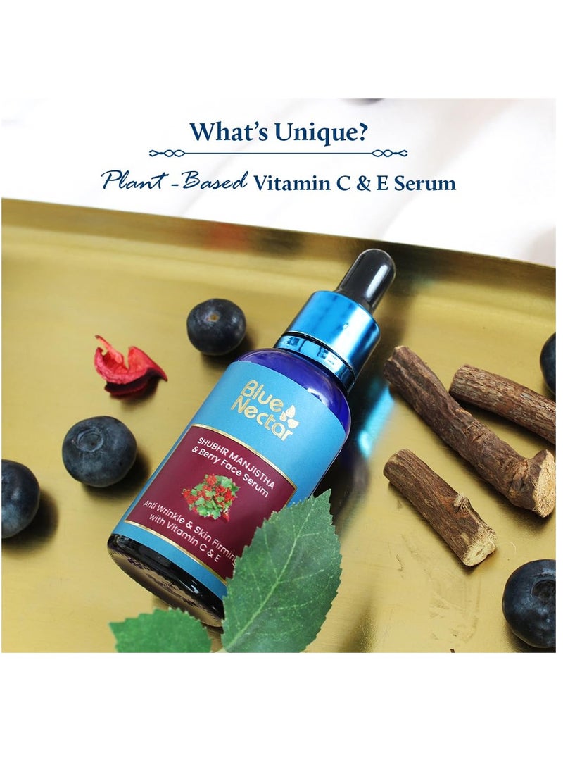 Blue Nectar Blue Nectar Manjistha Vitamin C Face Serum for Anti Wrinkle and Skin Firming | Advanced Anti Aging Formula with Power of Vit C and E | Face Serum for Glowing Skin with Radiant Berries  - Image 4