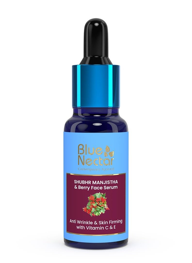 Blue Nectar Blue Nectar Manjistha Vitamin C Face Serum for Anti Wrinkle and Skin Firming | Advanced Anti Aging Formula with Power of Vit C and E | Face Serum for Glowing Skin with Radiant Berries  - Image 1