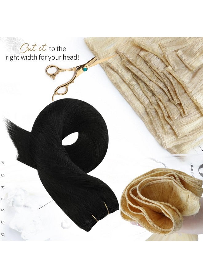Moresoo Weft Hair Extensions Human Hair Jet Black Sew In Extensions Real Human Hair 20Inch Remy Hair Wefts Human Hair Sew In Hair Extensions Jet Black 1 100G - Image 4