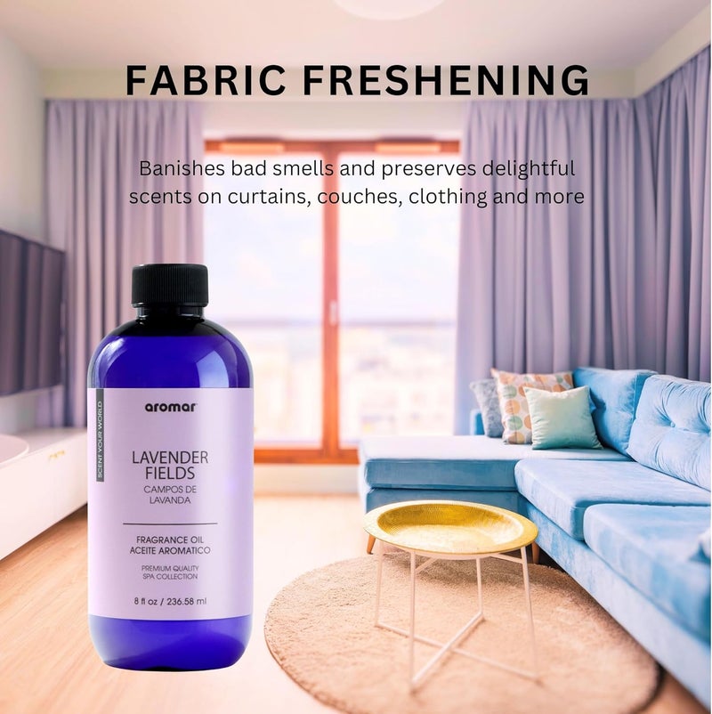 aromar Premium Fragrance Oil, Long-Lasting, Reinvigorating Uplifting Aroma for Aromatherapy, Relaxation & Household Uses. Lavender Fields 8oz - Image 5