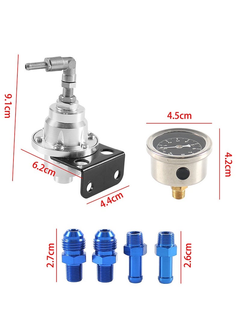 general Car modification adjustable fuel pressure regulator aluminum alloy fuel booster pressure regulator with pressure gauge - Image 2