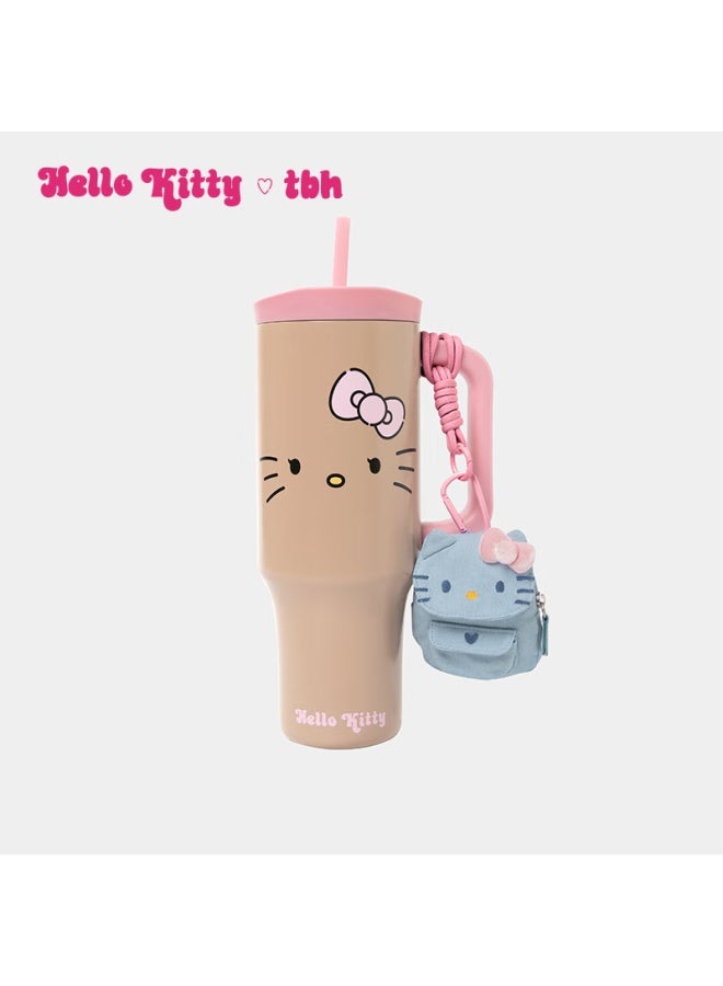 Tbh Sanrio o Kitty Jumbo Stainless Steel Insulated Straw Cup Black Kitty - Image 1