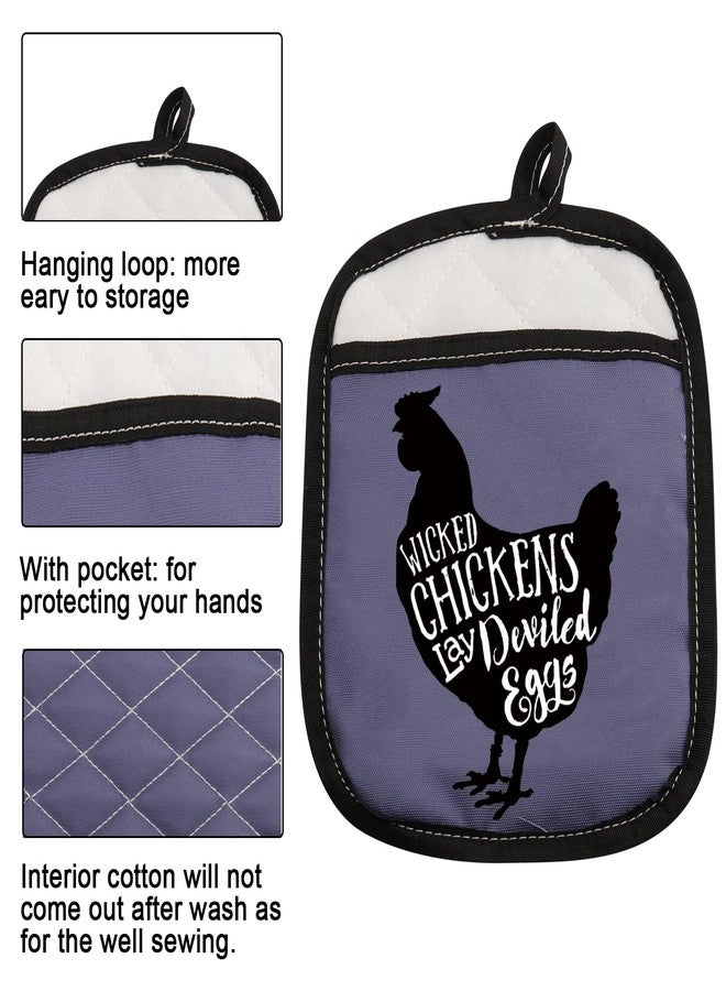 WCGXKO Funny Baking Oven Pads Pot Holder Chickens Lay Deviled Eggs Farmer Gift (Lay Deviled Egg) - Image 3