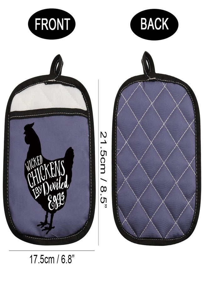 WCGXKO Funny Baking Oven Pads Pot Holder Chickens Lay Deviled Eggs Farmer Gift (Lay Deviled Egg) - Image 2
