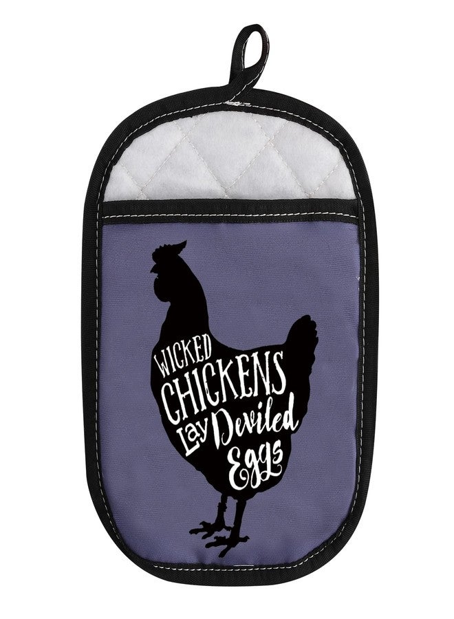 WCGXKO Funny Baking Oven Pads Pot Holder Chickens Lay Deviled Eggs Farmer Gift (Lay Deviled Egg) - Image 1