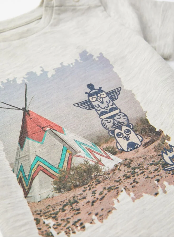 Zippy T-Shirt for Baby Boys 'Tent', Marl Grey