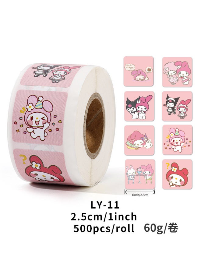 Liyuan Stickers Children's Women's Cute Sanrio Seal Stickers Student Goo Card Hand Account Material Roll Stickers Reward For Teachers - Image 1