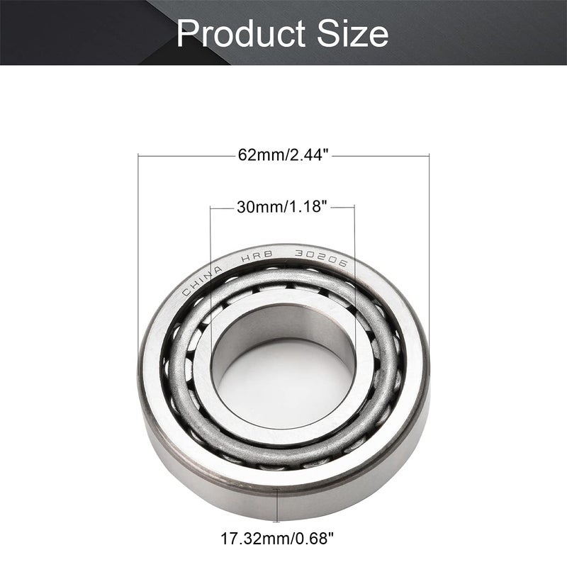 Othmro Othmro 1Pcs Tapered Roller Bearing 30206 62x30x1725mm Bearing Steel Wheel Bearings for Replaced Trailer Bearing - Image 3