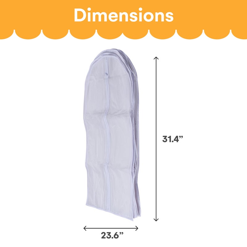 Noa Store Noa Store Garment Bags Hanging Clothes - Transparent White Clothes Travel Storage Bags - Durable PVC with Two-Way Zip for Space-Saving Wardrobe Organization - 31.4" L x 23.6" W - Set of 10  - Image 3