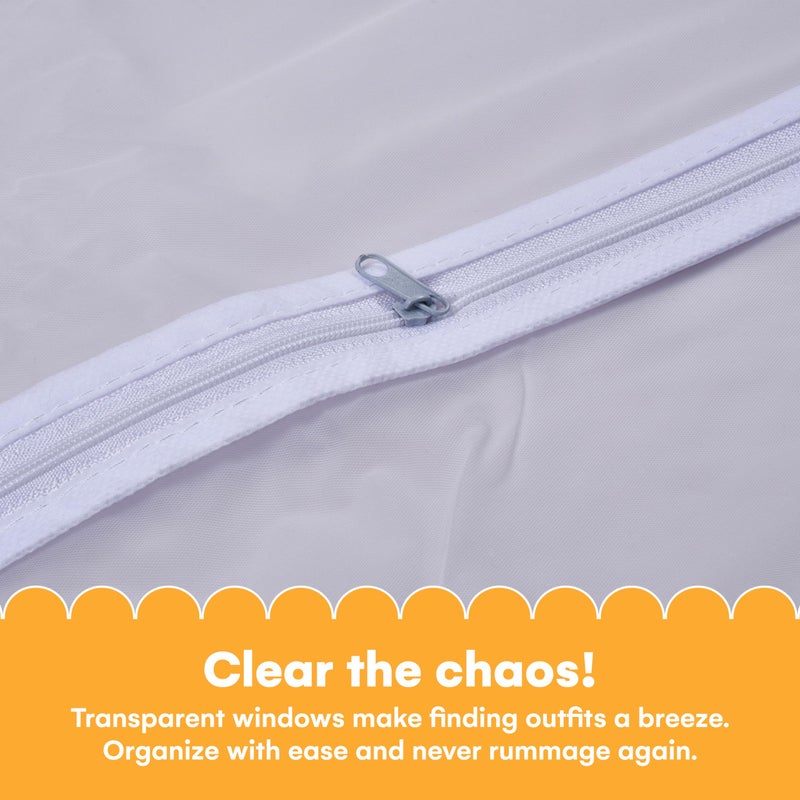 Noa Store Noa Store Garment Bags Hanging Clothes - Transparent White Clothes Travel Storage Bags - Durable PVC with Two-Way Zip for Space-Saving Wardrobe Organization - 31.4" L x 23.6" W - Set of 10  - Image 4