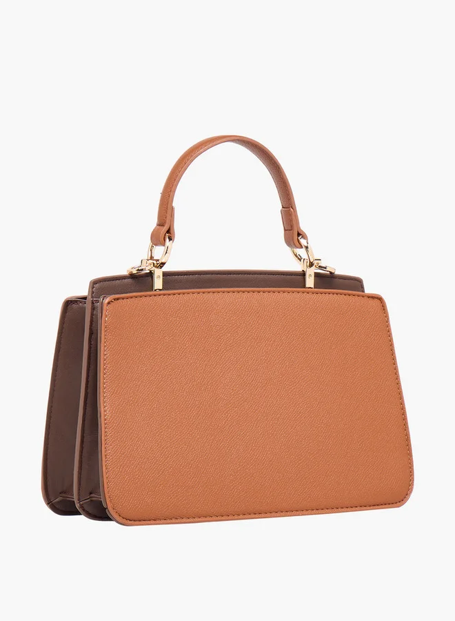 Flora Bella By Shoexpress BROWN Solid Crossbody Bag with Detachable Shoulder Strap and Top Handle for Women | Best Price UAE