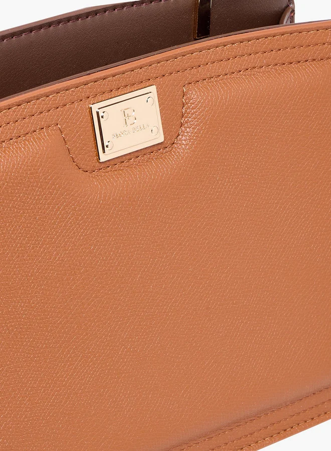 Flora Bella By Shoexpress BROWN Solid Crossbody Bag with Detachable Shoulder Strap and Top Handle for Women | Best Price UAE