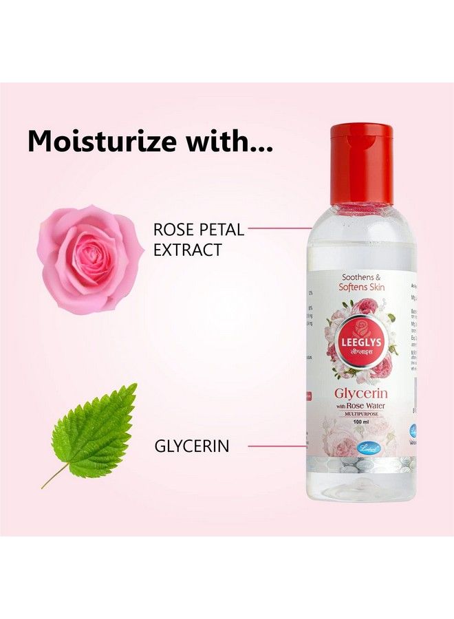 Leeford Leeglys Glycerin Rose Water Toner For Face Pack Of 2100Ml Each Enriched With 12% Rose Water And 88% Glycerin ;; For Nourished And Smooth Skin ;; Multipurpose Use - Image 4