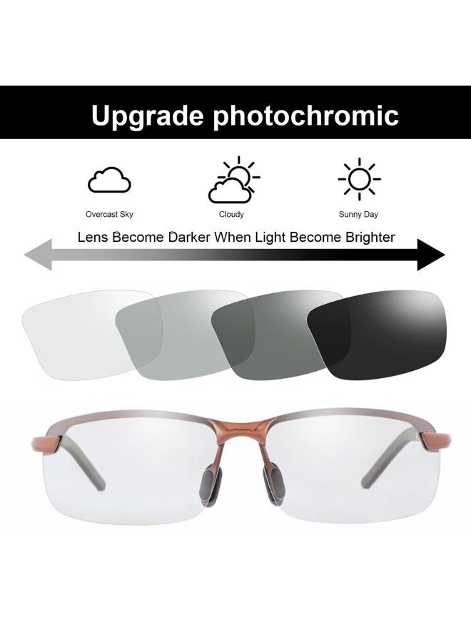 YIMI Polarized Photochromic Driving z87 Sunglasses For Men Women Day and Night safety glasses (Brown) - Image 3