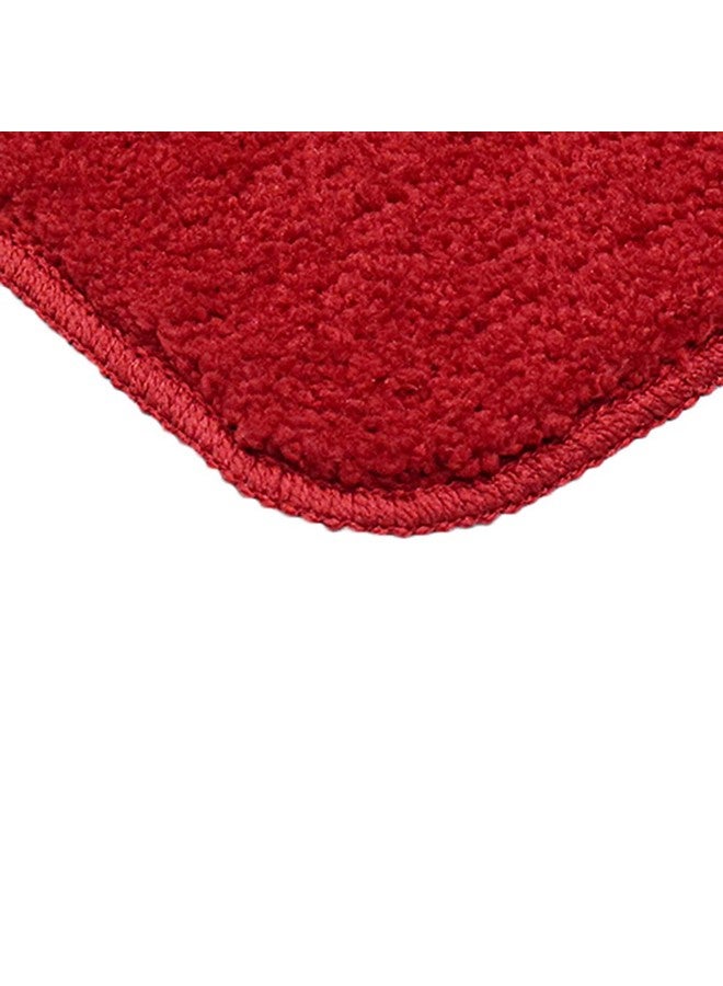 SKIVE India Stylish Anti Skid Backing Super Soft Velvet Feel Fur Bedside-skive2 Runner for Bedroom Living Room Floor Home Decoration (Red, 40 x 120 CM) 1Pcs - Image 4