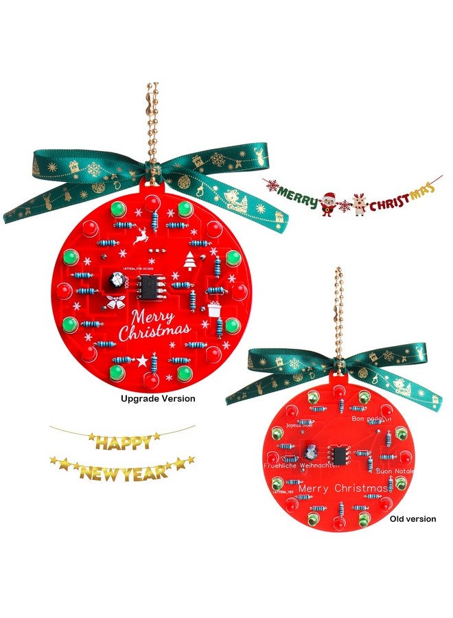 DIKAVS Beginner Learn To Solder Fun Kit : Led Christmas Tree Decoration Soldering Kit Red And Green Leds Blinking （2 Sets） - Image 4