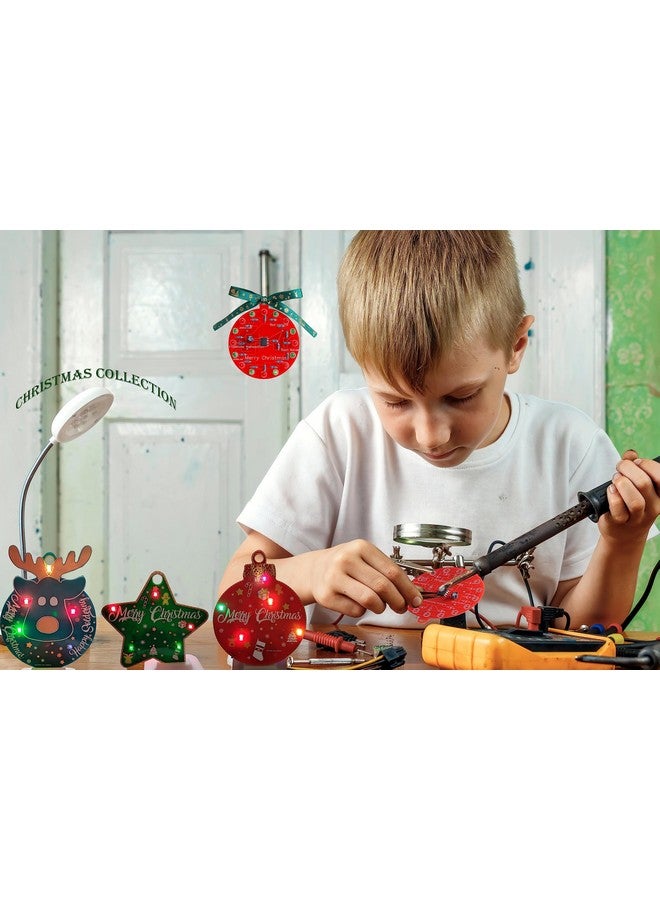 DIKAVS Beginner Learn To Solder Fun Kit : Led Christmas Tree Decoration Soldering Kit Red And Green Leds Blinking （2 Sets） - Image 3