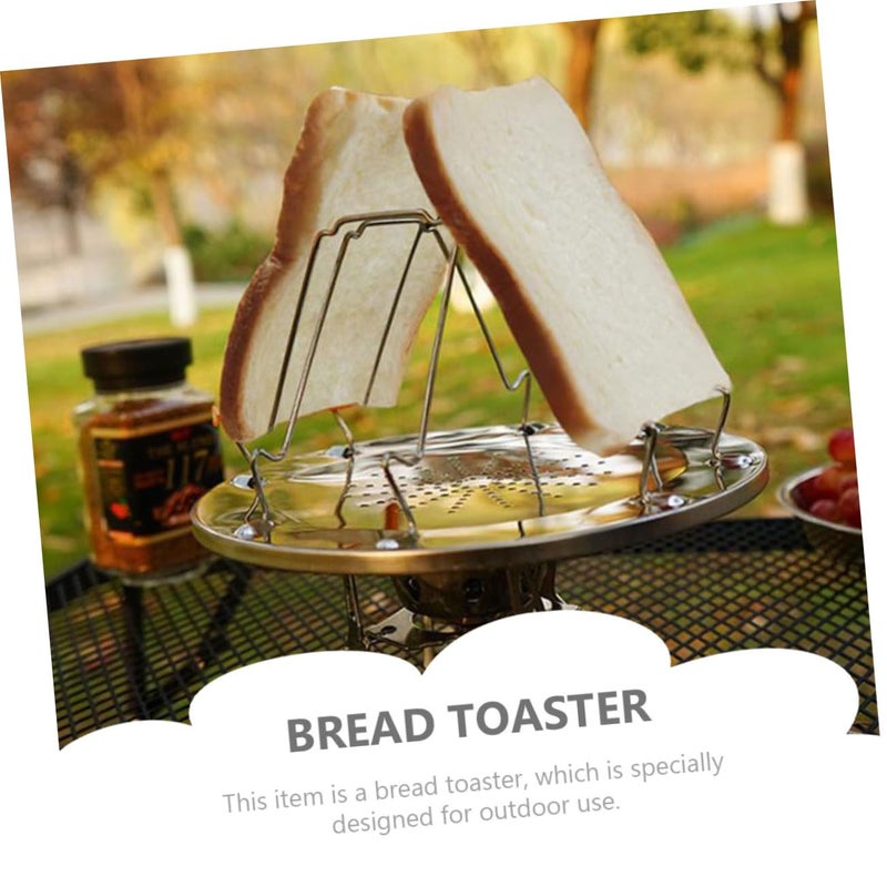 Stainless Steel Folding Camping Stove Steaming Rack Outdoor Bread Toaster Baking Tool - Image 5