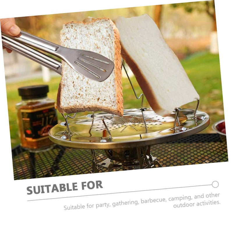 Stainless Steel Folding Camping Stove Steaming Rack Outdoor Bread Toaster Baking Tool - Image 4