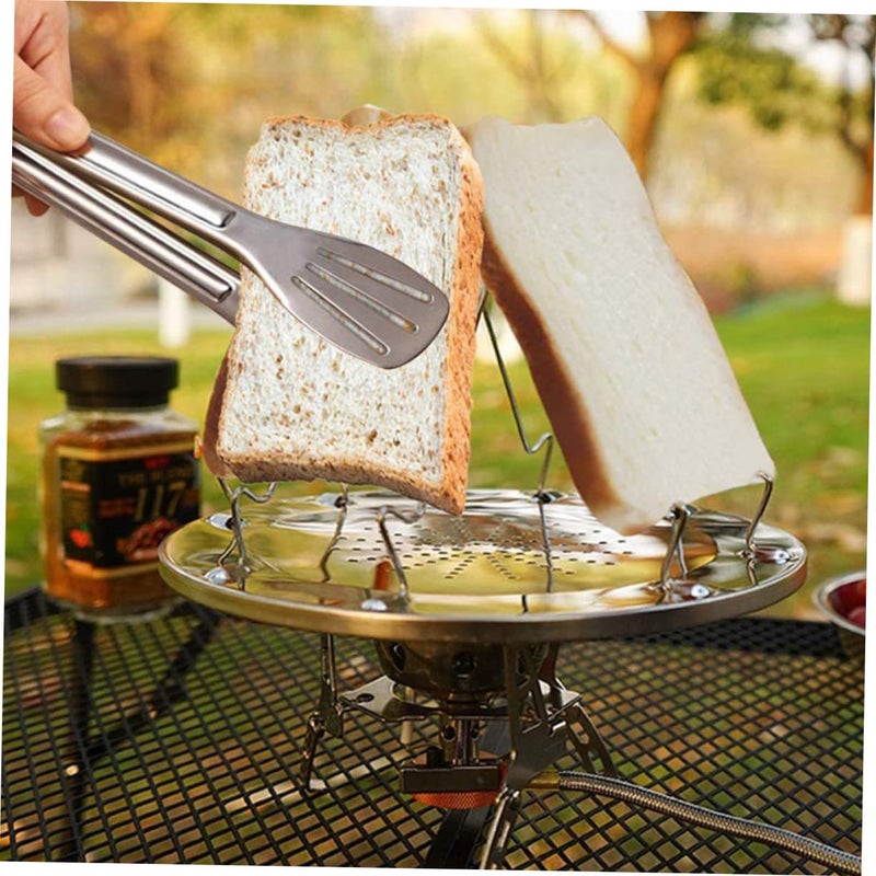 Stainless Steel Folding Camping Stove Steaming Rack Outdoor Bread Toaster Baking Tool - Image 3