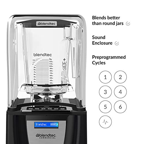 Blendtec Connoisseur 825 Commercial Blender with WildSide+ Jar (96 oz), Includes Blendtec Q Series Sound Enclosure, Strongest & Quietest Commercial-Grade Power, 30 Pre-programmed Cycles, Black - Image 5