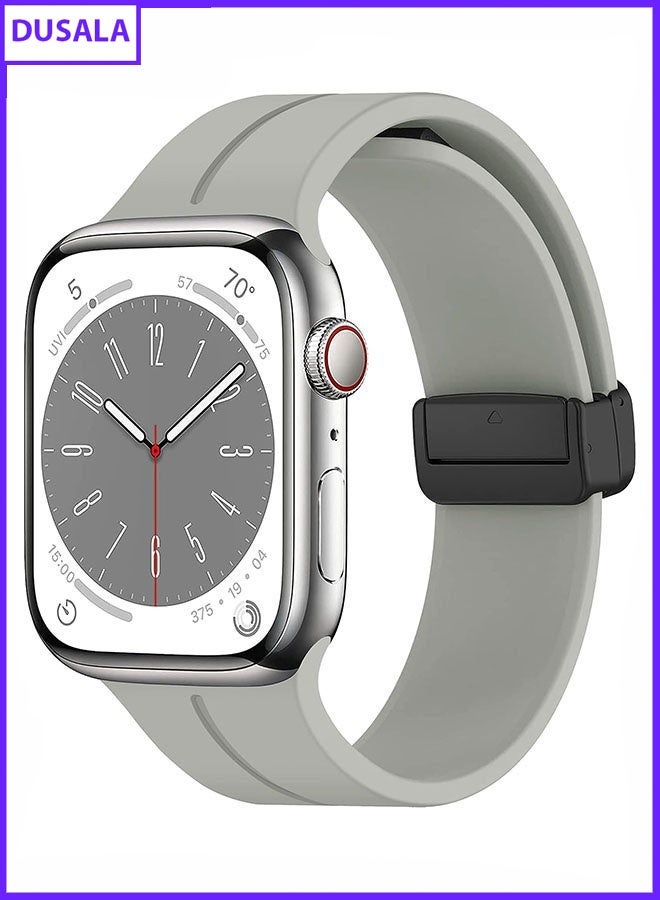 DUSALA Magnetic Silicone Watch Band 42mm/44mm Quick Release Strap for Men & Women Soft Skin Friendly Sport Replacement Band for Smartwatch & Analog Watches Durable, Waterproof, Magnetic Folding Clasp for All-Day Comfort - Image 1
