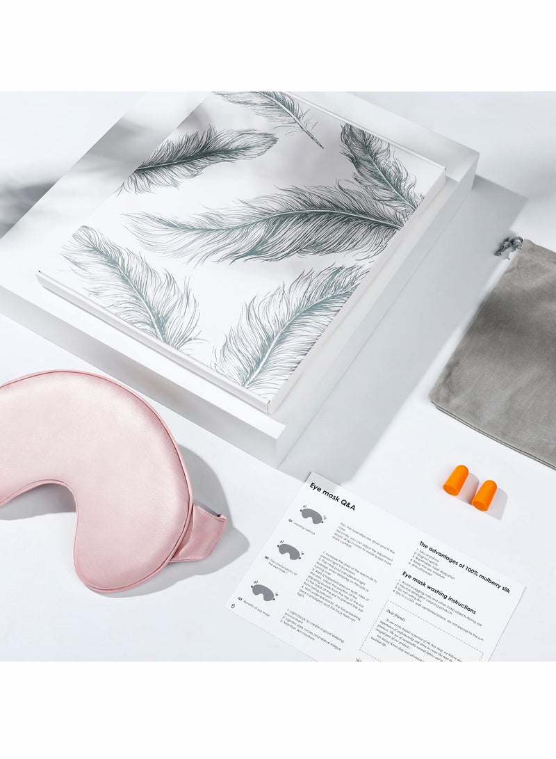 Excefore Sleep Mask, 100% Silk Large Sleep Mask for Womens Girls, Natural Pure Mulberry Silk Blindfold, Lightweight Comfortable Blindfold, Cute Soft Eyes Mask with Elastic Strap (Pink) - Image 4