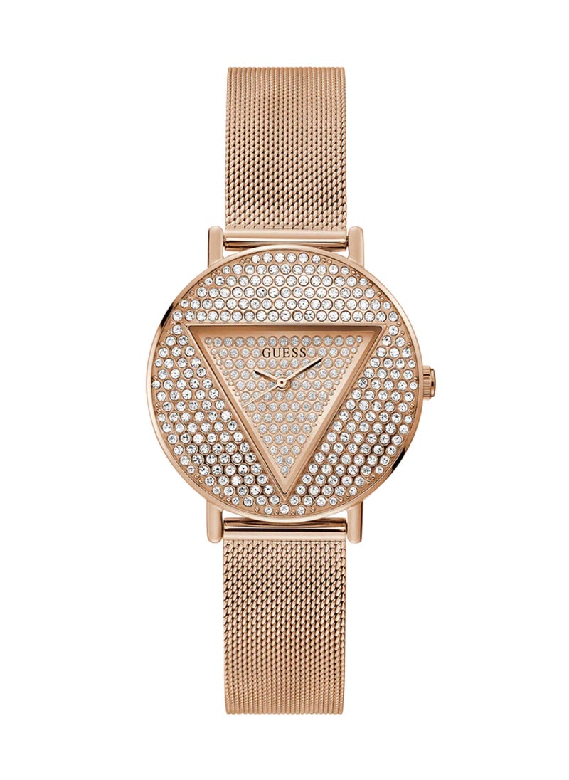 GUESS Women Iconic Rose Gold Analog Round Stainless Steel Mesh Watch GW0477L3 - 36 mm  - Image 1