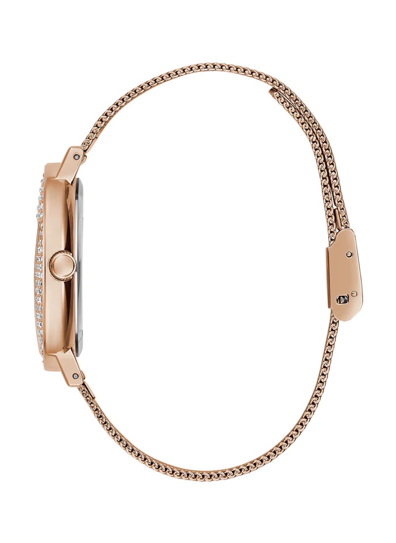 GUESS Women Iconic Rose Gold Analog Round Stainless Steel Mesh Watch GW0477L3 - 36 mm  - Image 3