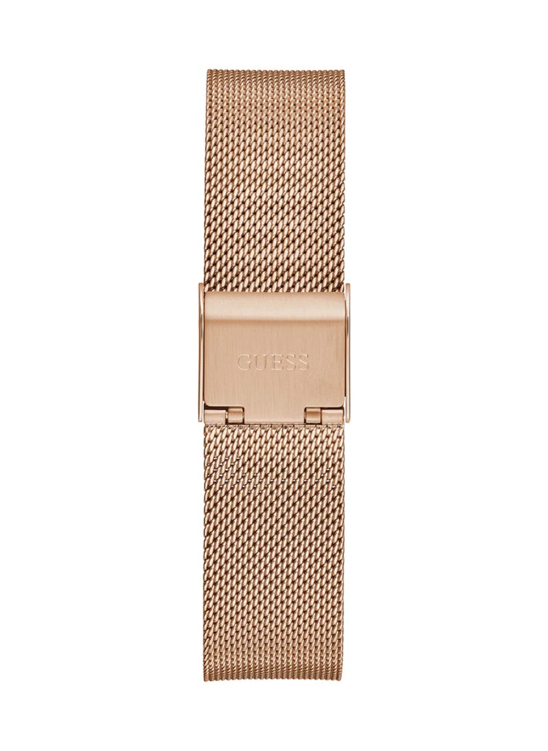 GUESS Women Iconic Rose Gold Analog Round Stainless Steel Mesh Watch GW0477L3 - 36 mm  - Image 4