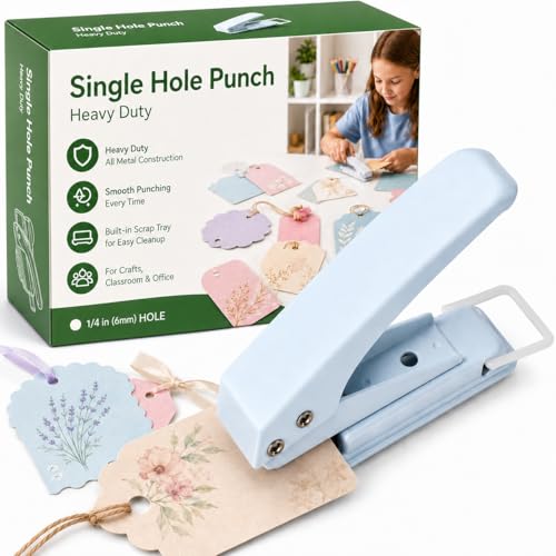 TONOS Hole Punch Heavy Duty 14 in Single Hole Punch for Crafts One Hole Paper Puncher Perforadora de Papel Easy and Smooth Punching for Classroom Office Tasks Crafts - Image 1