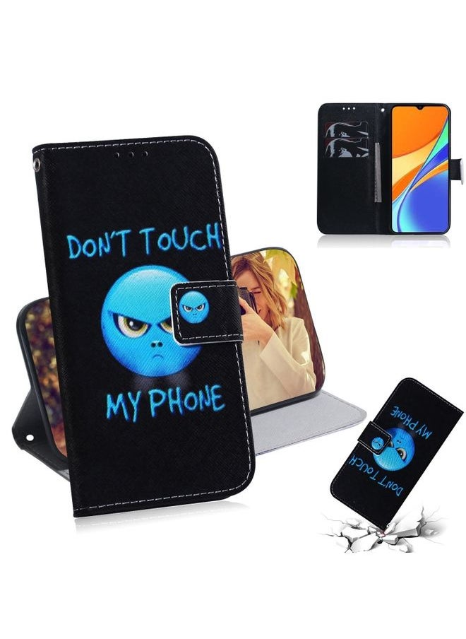 HuHa Case Cover For Xiaomi Redmi 9C Coloured Drawing Horizontal Flip Leather Case, with Holder & Card Slots & Wallet Anger 