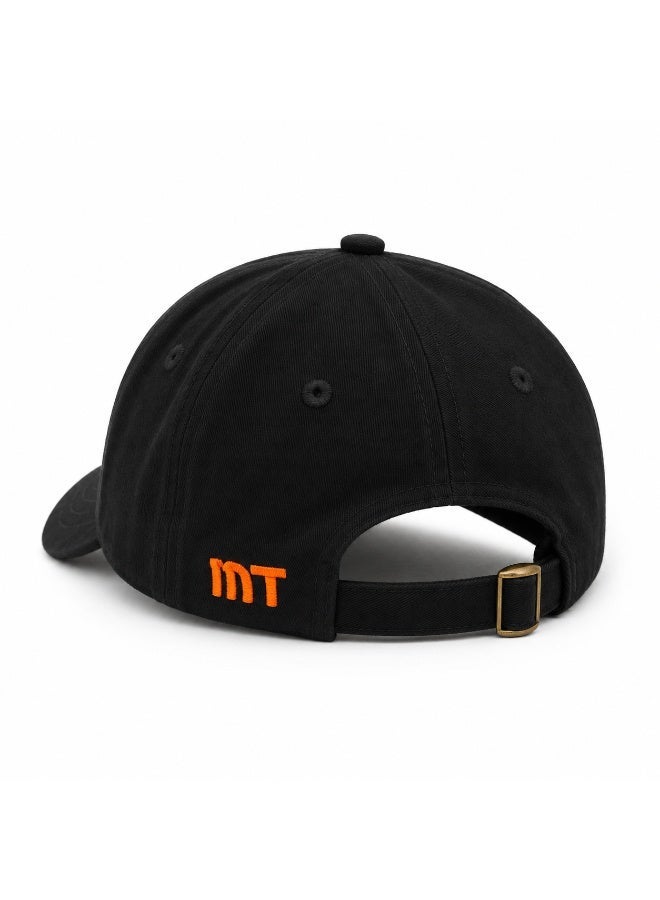 Monkey Troopers MT Play Printed Baseball Cap Premium Polyester Material Black Adjustable Cap with Metal Buckle Strap Streetwear Fashion Hat with Front Baseball Logo & Back MT Embroidery - Image 3