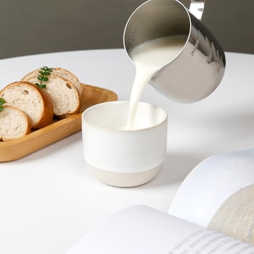 ZEBERBO Ceramic Espresso Cups Set, Espresso Coffee Mugs, Special Glazed Demitasse Cups Expresso Coffee Cup for Espresso Machine (Pure White) - Image 5