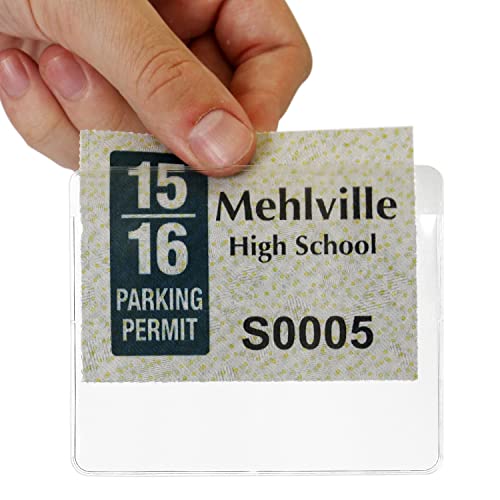 SmartSign (Pack of 25) Parking Permit Holder for Windshield | 3.375 x 4.062 inch Horizontal Holder for Car/Vehicle, Clear Vinyl, Front Stick Adhesive for Inside Window - Image 3