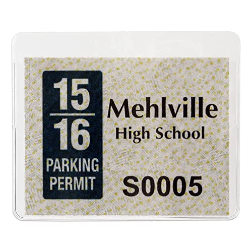 SmartSign (Pack of 25) Parking Permit Holder for Windshield | 3.375 x 4.062 inch Horizontal Holder for Car/Vehicle, Clear Vinyl, Front Stick Adhesive for Inside Window - Image 2