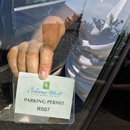 SmartSign (Pack of 25) Parking Permit Holder for Windshield | 3.375 x 4.062 inch Horizontal Holder for Car/Vehicle, Clear Vinyl, Front Stick Adhesive for Inside Window - Image 5