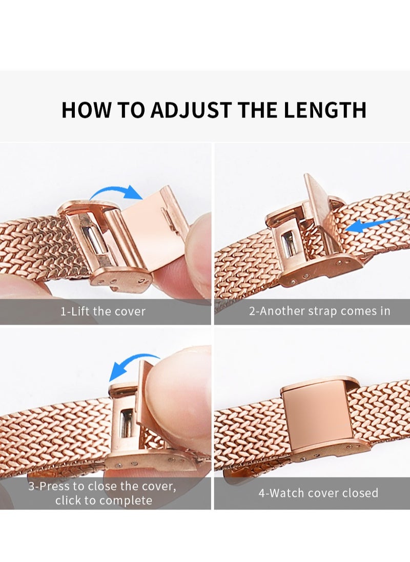 O Ozone - Slim Metal Straps For Apple Watch Series 10 9 8 7 6 5 4 SE, 38/40/41/42mm Thin Narrow Stainless Steel Mesh Milanese Metal Strap -Silver - Image 1