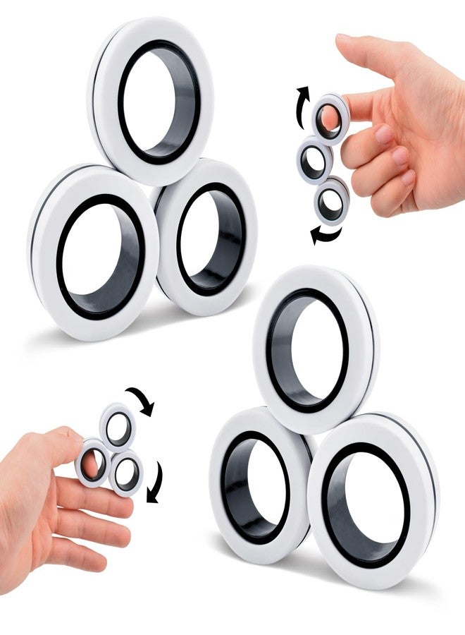 Cevioce 6 PCS Magnetic Rings Fidget Toys Set for Adults Boys Teens,ADHD Anxiety Fidget Spinner Magnetic Ring,Coolest Finger Stress Relief Toys Kids Birthdays Easter Gifts for 8 9 10 11 12+ Year Old - Image 1