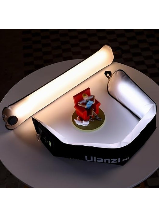 Ulanzi UA12 Bi-Color Inflatable Tube Light, Foldable LED Video Light for Photography, 2700K-6500K, 12W 2500mAh Rechargeable Photography Light Bar 1/4" Mount LED Lighting Wand Stick for Video Shooting - Image 4