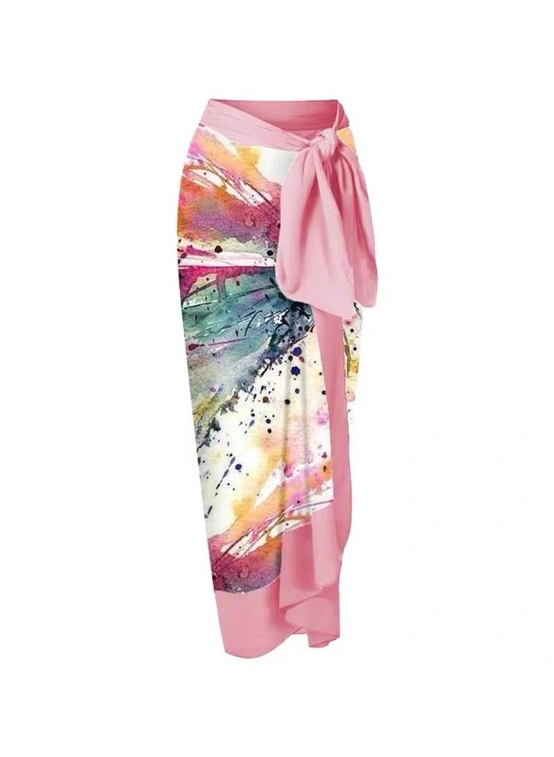 SISGL 2-Piece Women Swimsuit With Beach Cover Ups Long Wrap Skirt Bathing Suit Swimwear Holiday Beach Dress Female Retro Swimwear Vintage Surf Wear Summer - Image 3