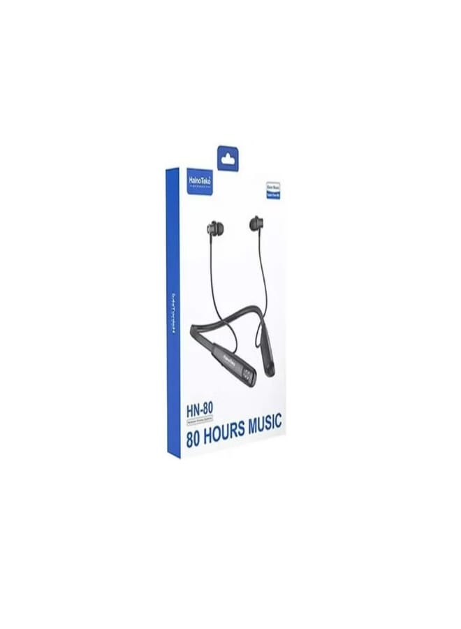 Haino Teko HN-80 Wireless Bluetooth Neckband Earphone 80 Hours Nonstop Play Music - Image 1