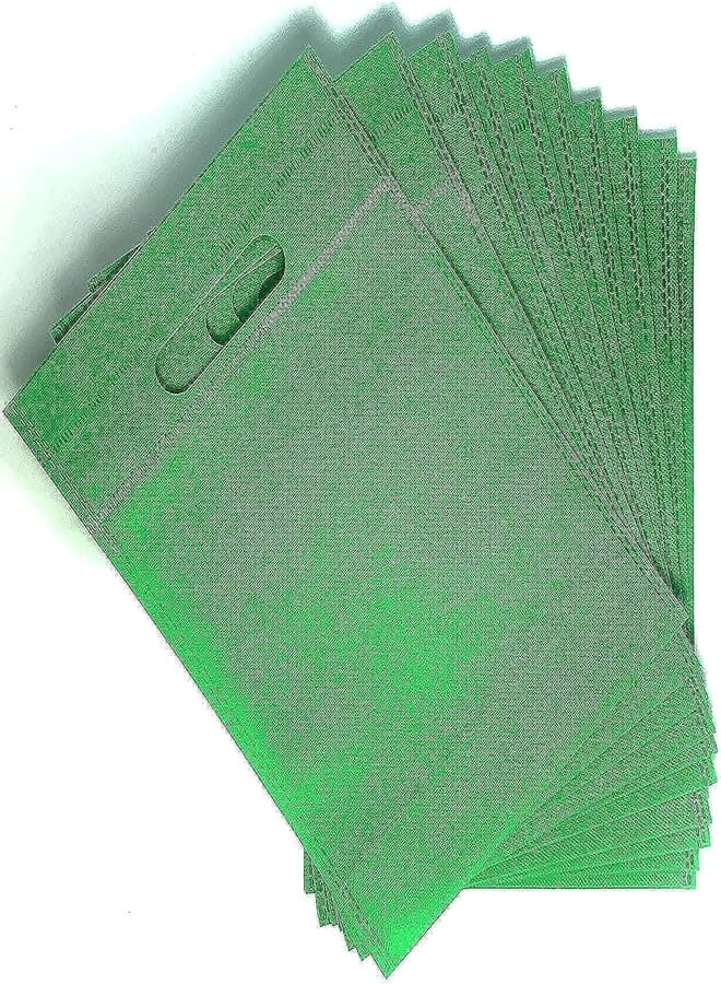 Generic Canvas Gift Bag - 10 pcs - Green - 30x20 cm 
