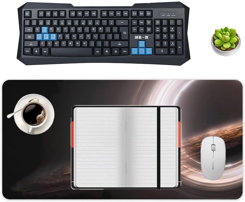 Keebik Gaming Mouse Pad, Interstellar Gargantua Black Hole Mouse Pad Large Extended Computer Mouse Mat Keyboard Full Desk Mousepad for Gaming, Office, Home 11.8x31.5Inch - Image 4