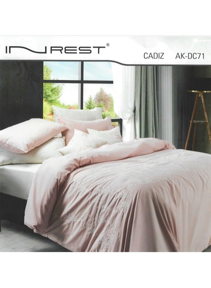 طقم أغطية لحاف INREST 6 قطع 100% قطن مع 1 غطاء لحاف (240X260 سم) 1 ملاءة مشدودة (200X200+35 سم) 4 أغطية وسائد