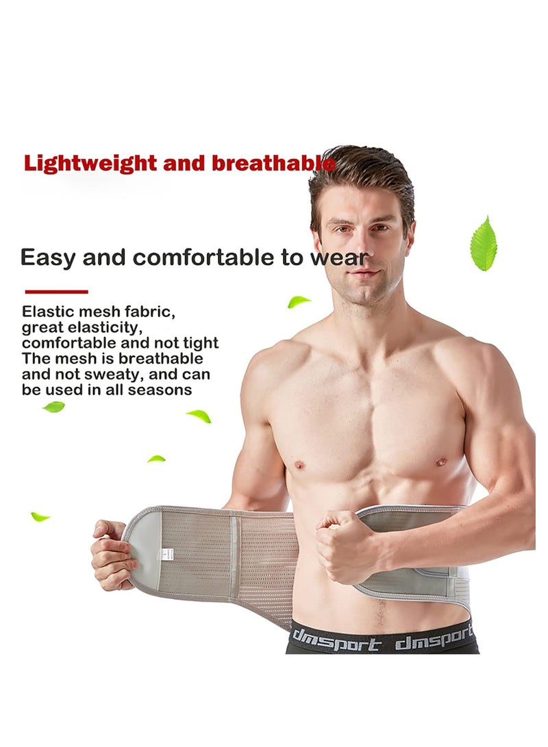 Generic Lower Back Brace Adjustable Breathable Waist Support Belt Men Women Pain Relief Comfortable Lumbar Support Brace for Daily Wear Working Exercise Herniated Disc(XXL,Grey) - Image 2
