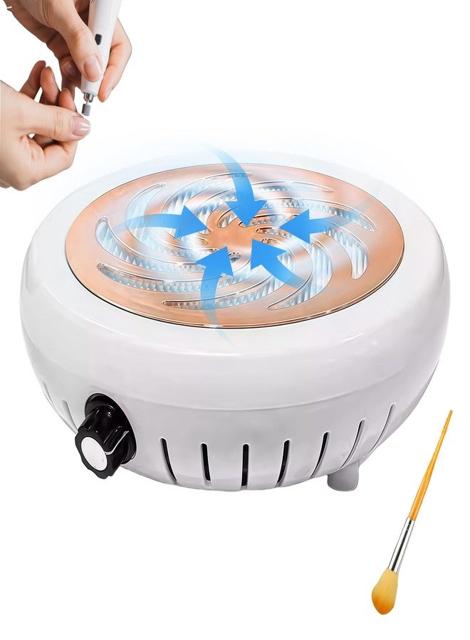 Jaxbo Nail Dust Collector with Cleaner Brush, Compact Nail Dust Collector for Beginner, Vacuum Nail Fan Dust Collector with Reusable Filter for Acrylic Nail Polishing, Salon, Home, Training Classes - Image 1
